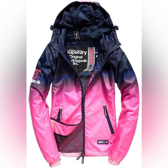 SUPERDRY Original Windcagoule Jacket Gradient Tricolor Windbreaker Jacket Sz XS - Picture 1 of 12